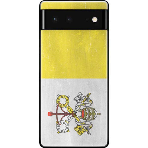 Vatican City Flag Distressed Google Pixel 6 Skin